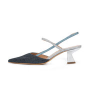 SANDAL SLINGBACK GLITTER Woman Blu Navy Avio SANDAL SLINGBACK GLITTER Woman Blu Navy Avio