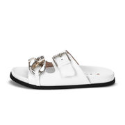 SANDALI WITH LEATHER BUCKLE Woman White SANDALI WITH LEATHER BUCKLE Woman White