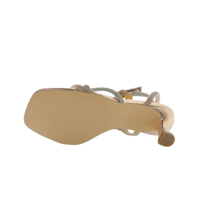 SANDALS WITH BICOLOR STRASS Woman Gold Rose Silver