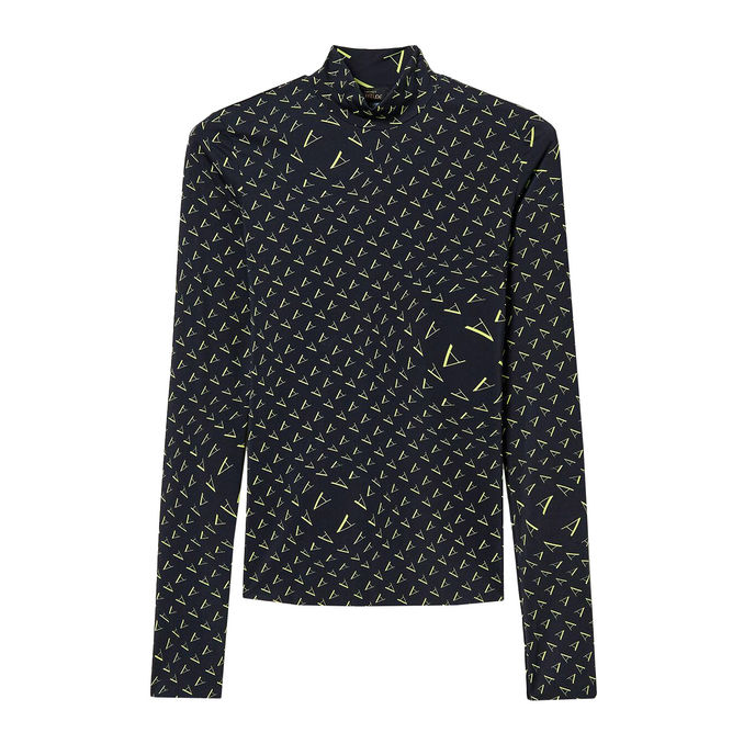 SAPPHIRE TURTLENECK WITH LOGO Woman Black Yellow