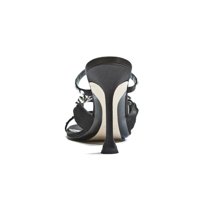 SATIN DECOLLETE WITH CHAIN AND STRASS Woman Black