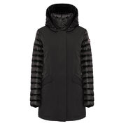 SATIN EFFECT FABRIC DOWN JACKET Woman Black SATIN EFFECT FABRIC DOWN JACKET Woman Black