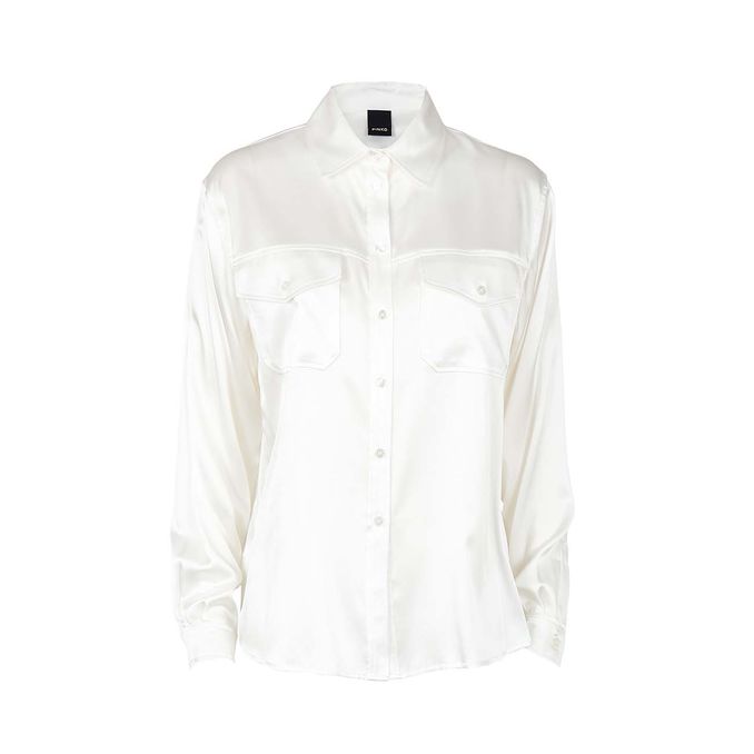 SCALTRO SHIRT IN STRETCH SATIN Woman White
