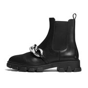SCARLETT BOOTS IN LEATHER WITH SILVER CHAIN Woman Black SCARLETT BOOTS IN LEATHER WITH SILVER CHAIN Woman Black