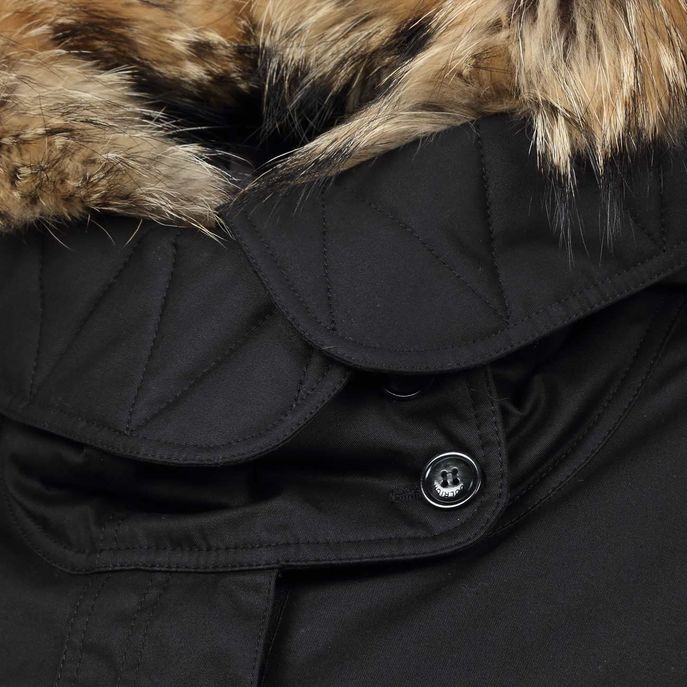 SCARLETT PARKA WITH FUR AND QUILTED DETACHABLE LINING Woman Black