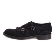 SCARPA DOPPIA FIBBIA PELLE SCAMOSCIATA E FRANGIA Uomo Blu SCARPA DOPPIA FIBBIA PELLE SCAMOSCIATA E FRANGIA Uomo Blu