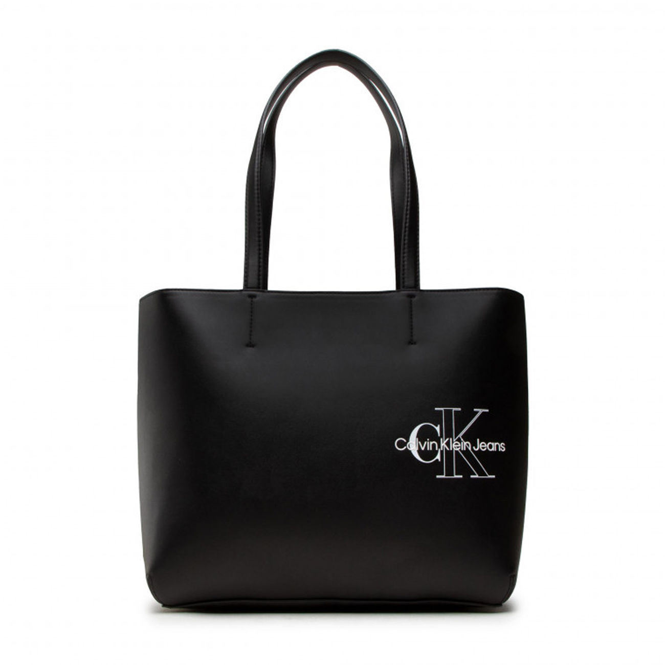 CALVIN KLEIN SCULPTED SHOPPER TWO TONE BAG Woman Black | Mascheroni Store
