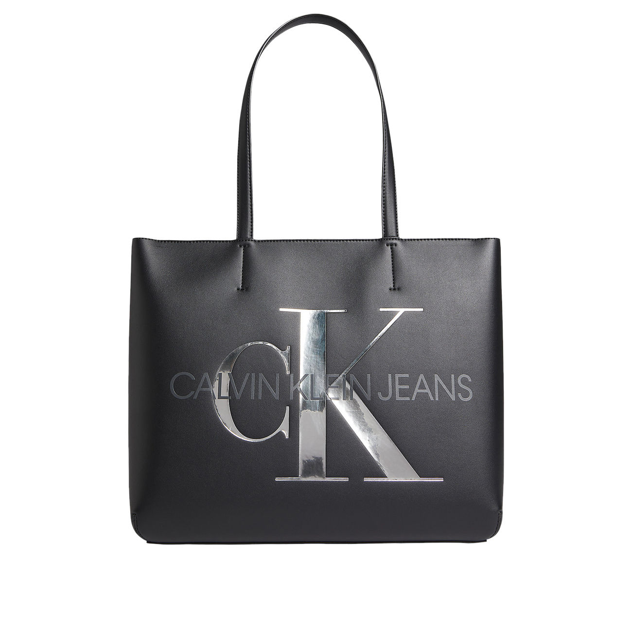 Calvin Klein Embossed-logo Shoulder Bag in Black