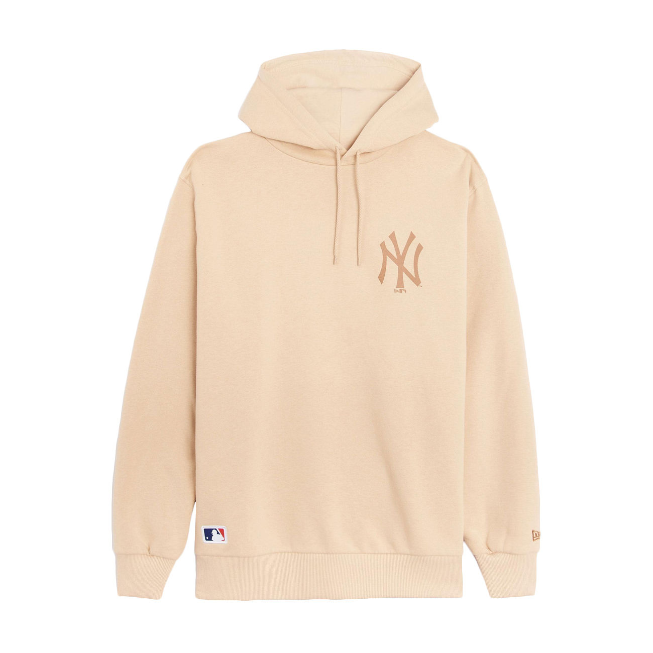 Men's Profile Oatmeal New York Yankees Big & Tall Contrast Short Sleeve Pullover Hoodie