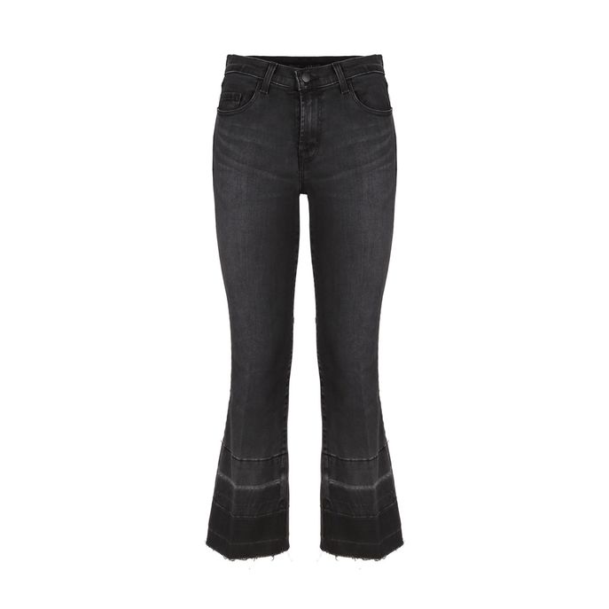 SELENA MID RISE CROP BOOT JEANS Woman Black