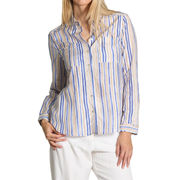 SHIRT AGAPE Woman Stripe Blue White  SHIRT AGAPE Woman Stripe Blue White