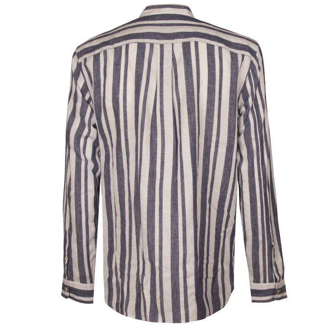 SHIRT COREAN STRIPED Man White Blue