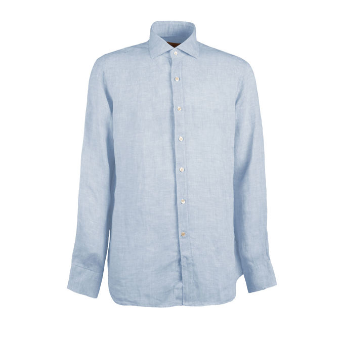 SHIRT FRENCH NECK Man Light Blue