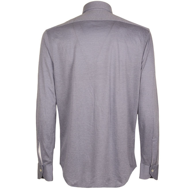 SHIRT IN MIXED COTTON Man Blue