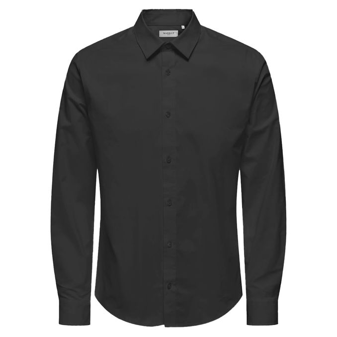 SHIRT Men STRETCH Black
