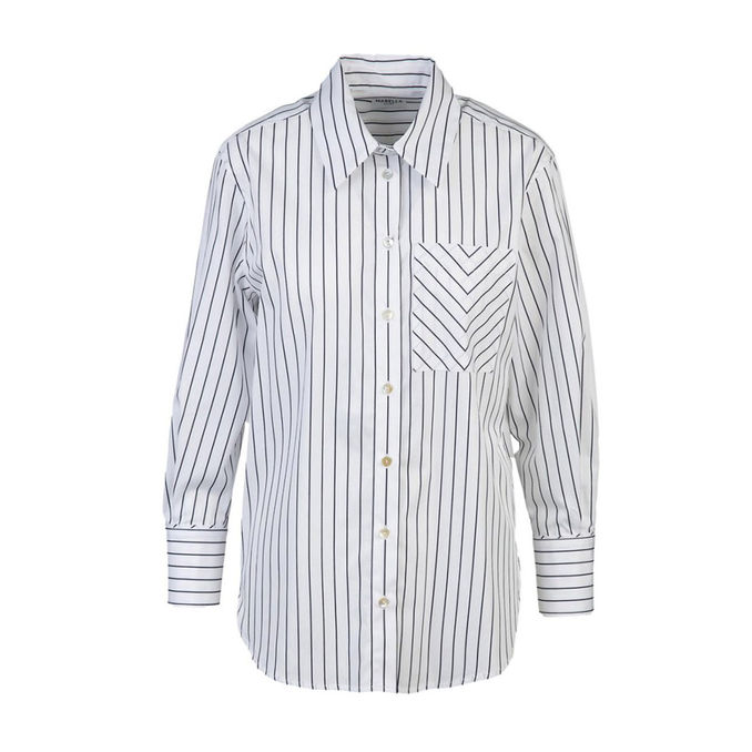 SHIRT NUVOLA Woman Night Blue Stripe