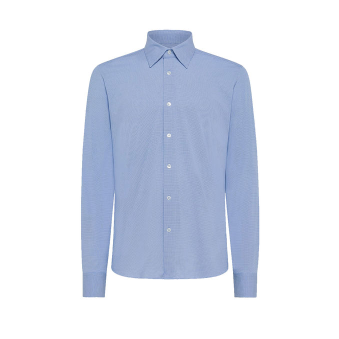 SHIRT OXFORD JACQUARD Man Light Blue  