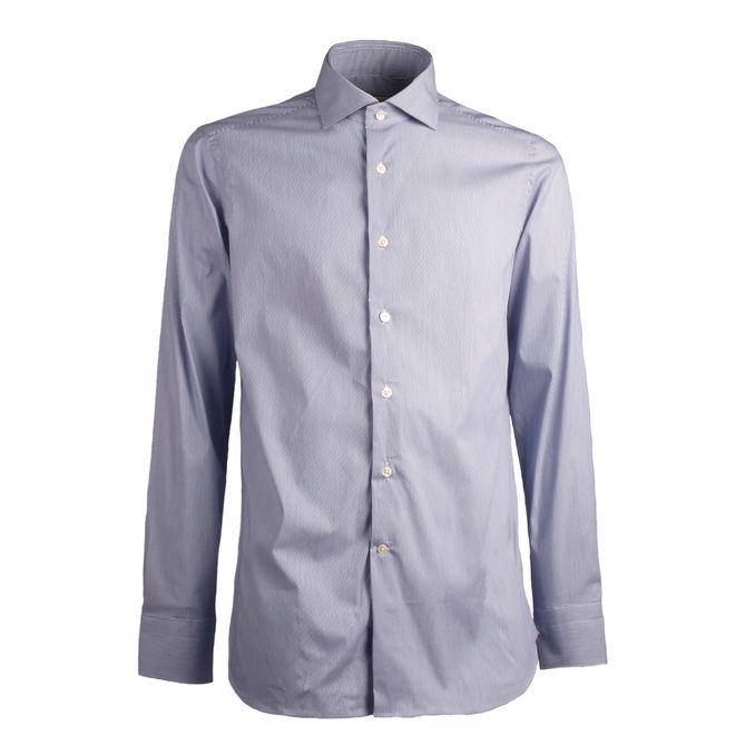 SHIRT STRIPED FRENCH NECK Man Blue