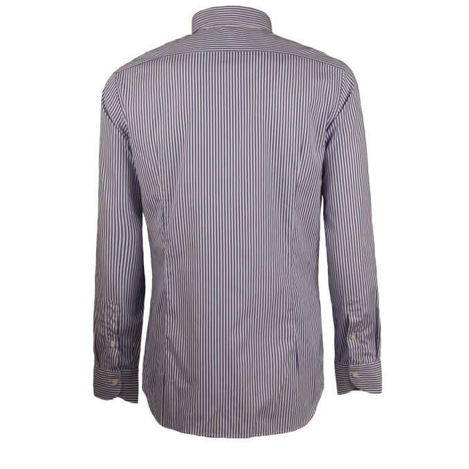 SHIRT STRIPED FRENCH NECK Man White Blue