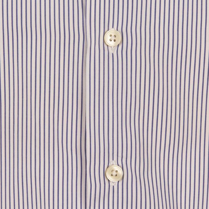 SHIRT STRIPED FRENCH NECK Man White Blue