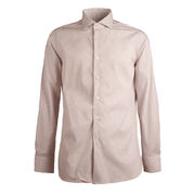 SHIRT STRIPED FRENCH NECK Man White Brown SHIRT STRIPED FRENCH NECK Man White Brown