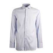 SHIRT STRIPED FRENCH NECK Man White Light Blue SHIRT STRIPED FRENCH NECK Man White Light Blue