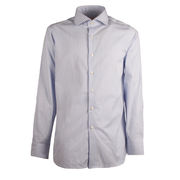 SHIRT STRIPED FRENCH NECK Man White Light Blue SHIRT STRIPED FRENCH NECK Man White Light Blue