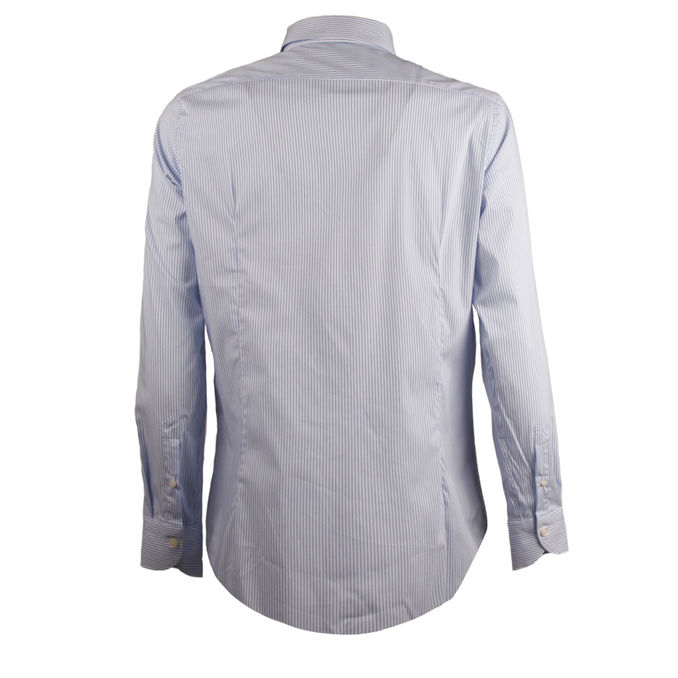 SHIRT STRIPED FRENCH NECK Man White Light Blue