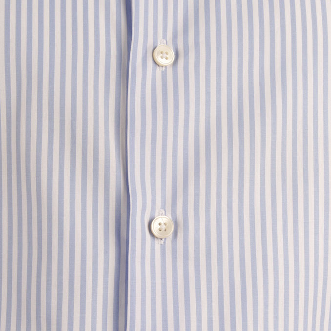 SHIRT STRIPED FRENCH NECK Man White Light Blue