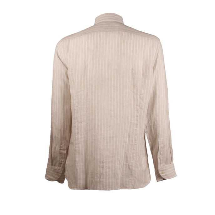 SHIRT STRIPED Man Beige White