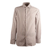 SHIRT STRIPED Man White Brown SHIRT STRIPED Man White Brown