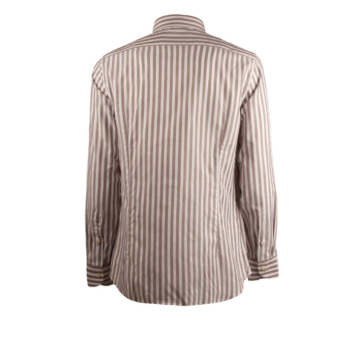 SHIRT STRIPED Man White Brown