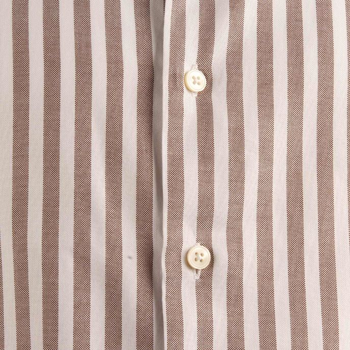 SHIRT STRIPED Man White Brown