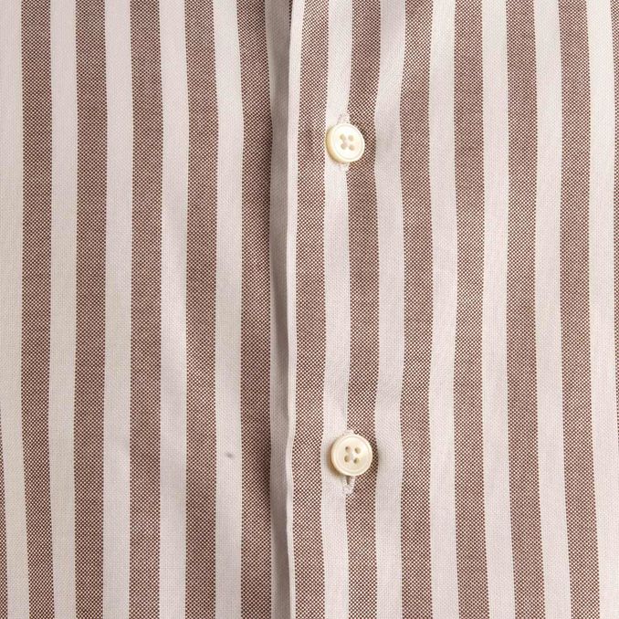 SHIRT STRIPED Man White Brown