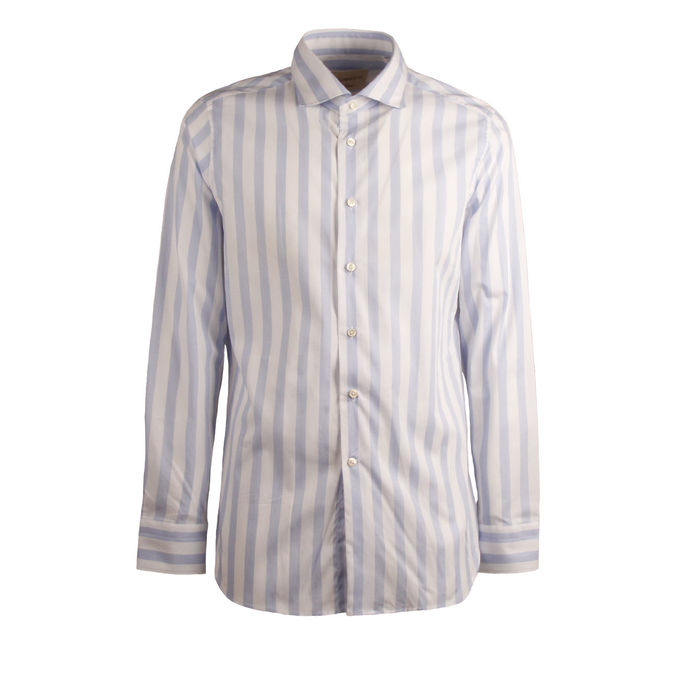 SHIRT STRIPED Man White Light Blue