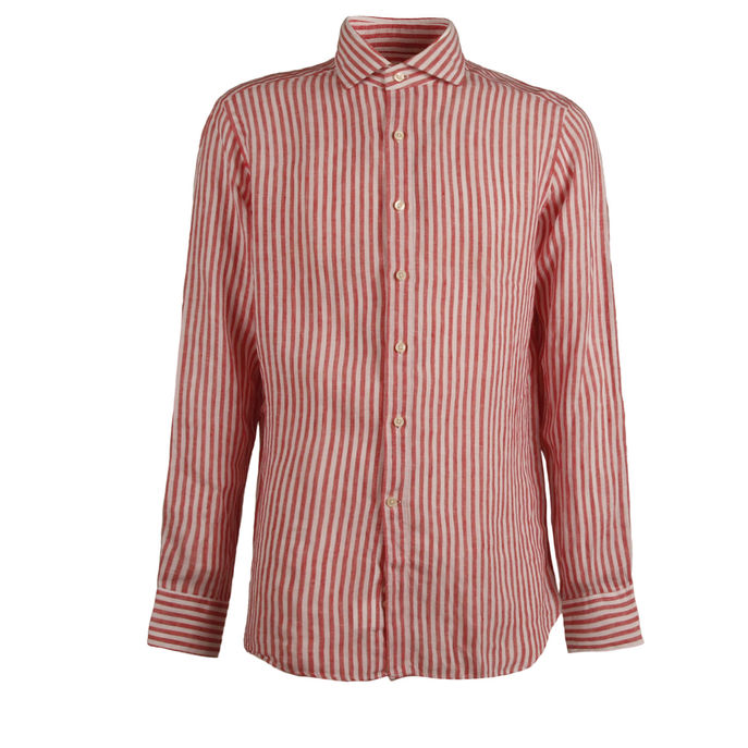 SHIRT STRIPED Man White Red