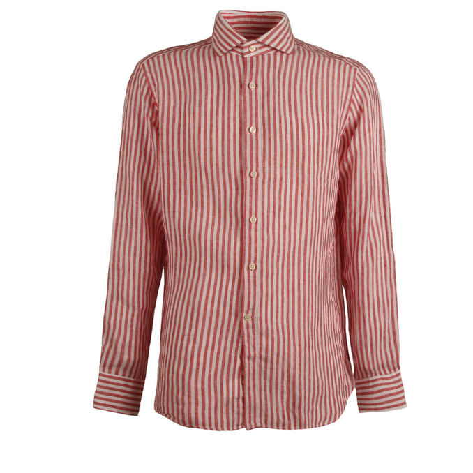 SHIRT STRIPED Man White Red