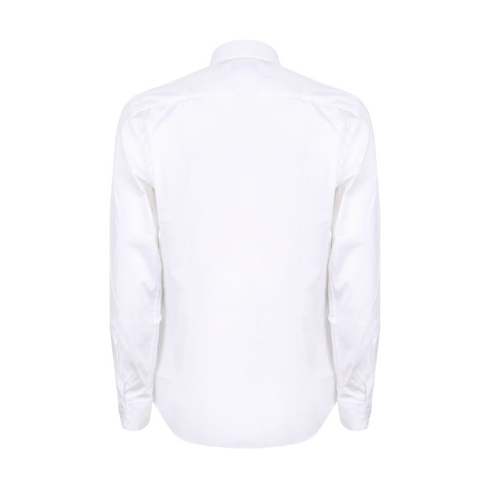 SHIRT WITH FRENCH COLLAR IN STRETCH POPELINE Man White