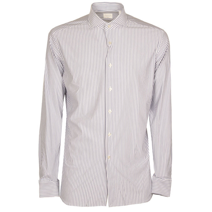SHIRT WITH FRENCH COLLAR Man White Blue