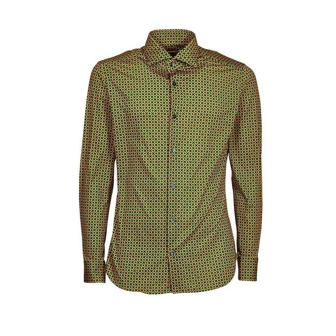 SHIRT WITH REGULAR FANTASY Man Yellow Green White