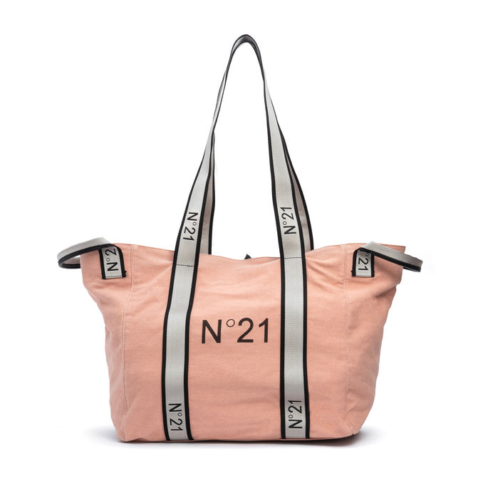 SHOPPING BAG IN GABARDINA Woman Nude
