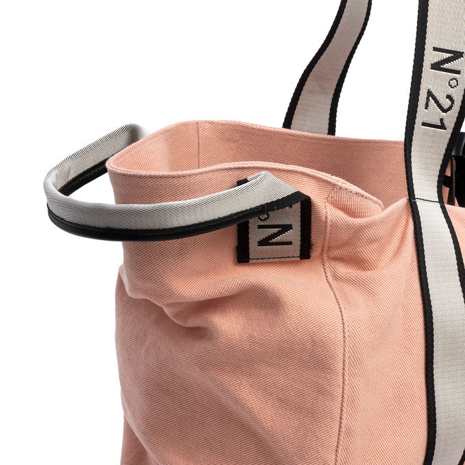 SHOPPING BAG IN GABARDINA Woman Nude