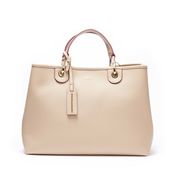 SHOPPING BAG IN HAMMERED FAUX LEATHER Woman Tortora Dattero SHOPPING BAG IN HAMMERED FAUX LEATHER Woman Tortora Dattero