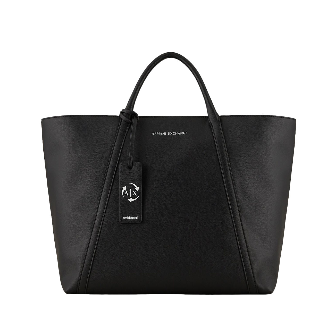 ARMANI EXCHANGE SHOPPING BAG IN RECYCLED FAUX LEATHER Woman Black |  Mascheroni Store