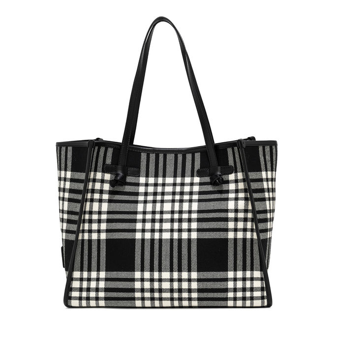 SHOPPING MARCELLA TARTAN WITH POCHETTE Woman Black White