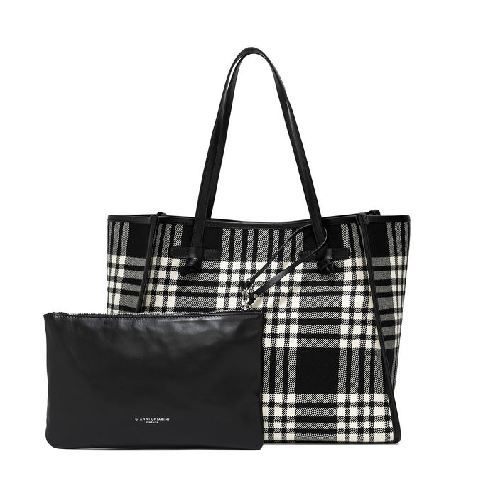 SHOPPING MARCELLA TARTAN WITH POCHETTE Woman Black White