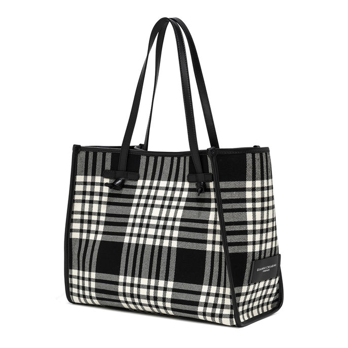 SHOPPING MARCELLA TARTAN WITH POCHETTE Woman Black White