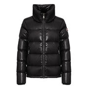 SHORT DOWN JACKET LACQUERED EFFECT Woman Black SHORT DOWN JACKET LACQUERED EFFECT Woman Black