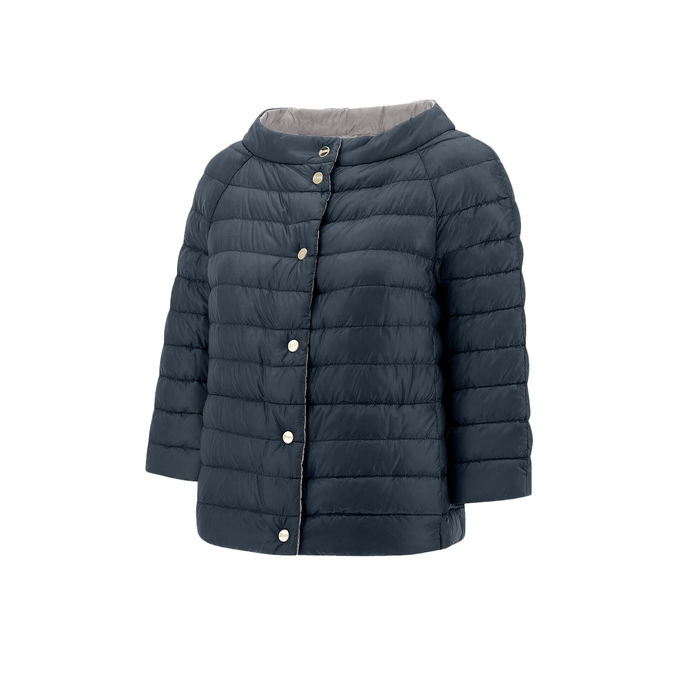 SHORT DOWN JACKET REVER Woman Blue Grey