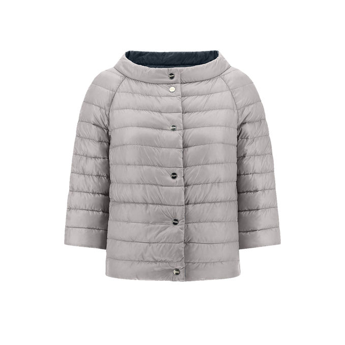 SHORT DOWN JACKET REVER Woman Blue Grey